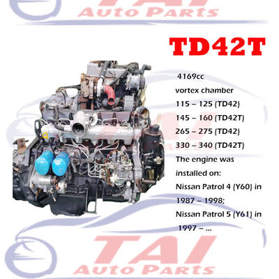Gebrauchtes TD42 TD42T TD42TI 6-Zylinder-Motor mit Turbo für Nissan